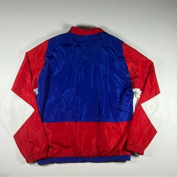Retro 90's Pony Windbreaker Jacket Red White Blue Medium Men’s Pony Full Zip - Picture 7 of 10